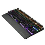 Backlit Gaming Mechanical Keyboard Colorful LED USB Wired Keyboard 26 Keys Anti-ghosting Free Hand