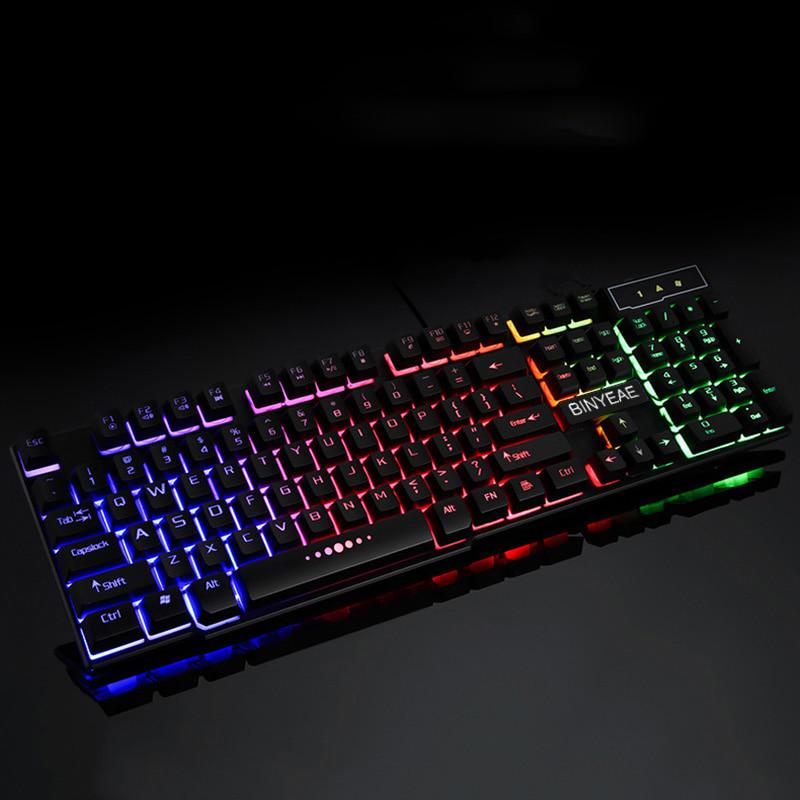 Backlight Gaming Keyboard Wired Teclado Gamer Floating LED Backlit USB Similar Mechanical Feel