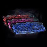 Universal A877 3-Color Backlit Mechanical Feeling Bilingual Wired Gaming Keyboard